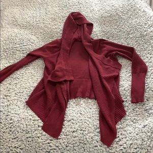 Hollister Cardigan high low hooded sweater Medium